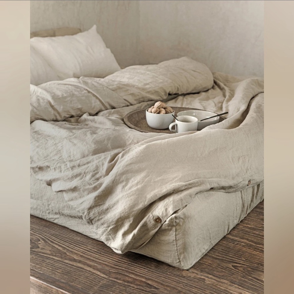 Magic Linen Queen Duvet Cover + Fitted Sheet in Natural